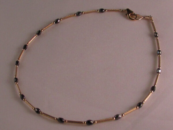 Gold fill Chain with Hematite Beads