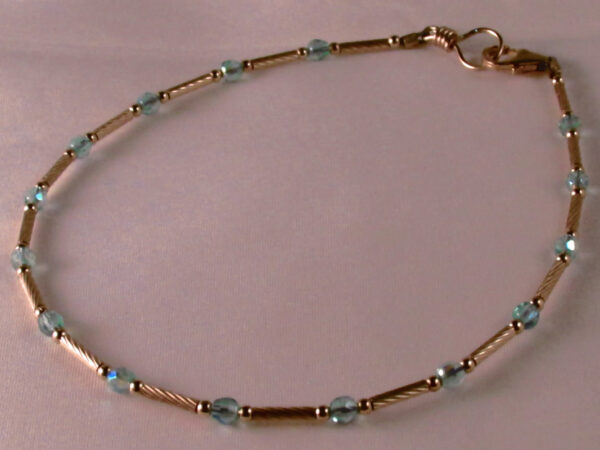 Aqua AB with Gold-filled Chain