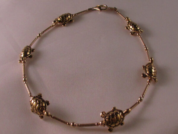 Goldtone Pewter Turtles with Gold-filled Chain