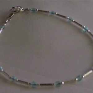 Sterling Silver Chain with AB Aqua Beads