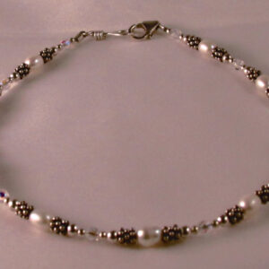 Freshwater Pearls, Bali Silver, Czech Glass and Sterling Silver Chain