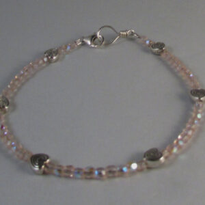 Hearts with AB Pink Beads