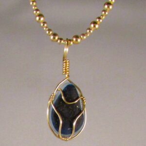 Shades of Blue English Multi Pendant on a Gold Fill Chain