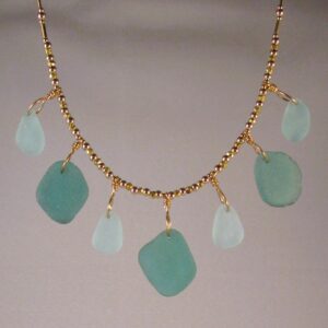 Seven Piece Japanese and California Rainbow Necklace on a Gold Fill and Vermeil Chain with Extenders
