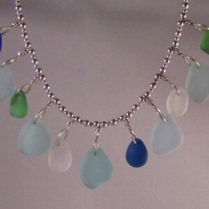 Eleven Piece California Rainbow Necklace on a Sterling Silver Chain with Extenders