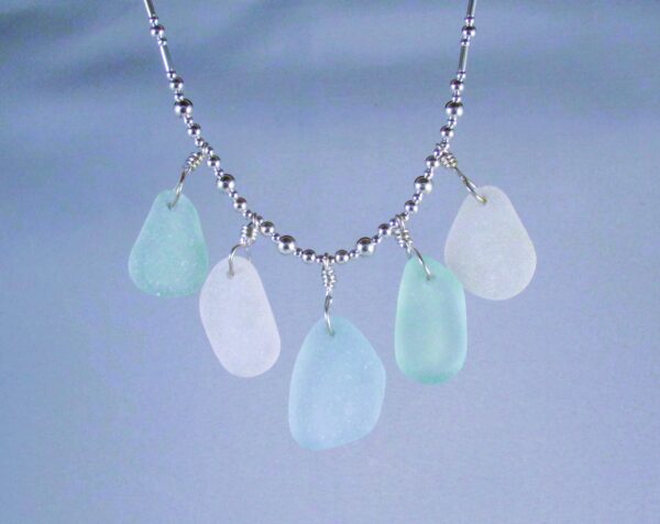 Five Piece California Rainbow Necklace with Sterling Silver Findings and Extenders
