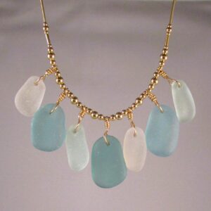 Seven Piece Japanese and California Rainbow Necklace with Gold Fill Findings