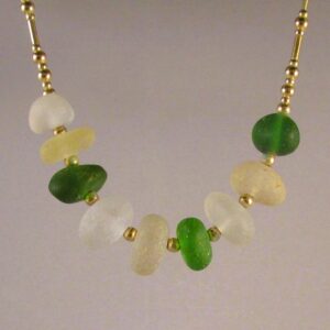 Nine-piece Center-drilled California Seaglass with Gold Fill Findings and Extenders