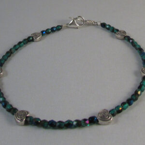 Hearts with Green Blue Beads